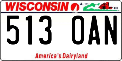 WI license plate 513OAN