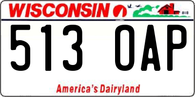 WI license plate 513OAP