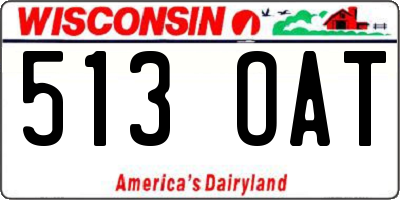 WI license plate 513OAT