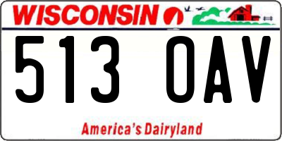 WI license plate 513OAV