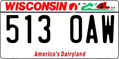 WI license plate 513OAW