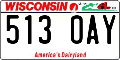 WI license plate 513OAY