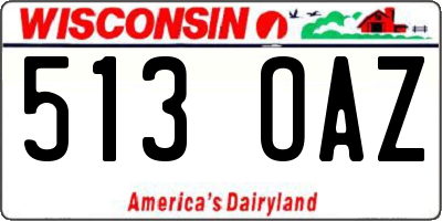 WI license plate 513OAZ