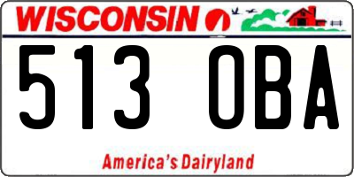 WI license plate 513OBA