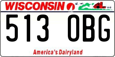 WI license plate 513OBG