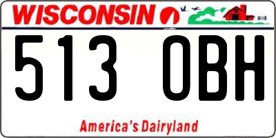 WI license plate 513OBH