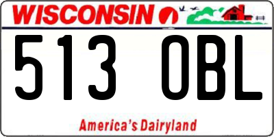 WI license plate 513OBL