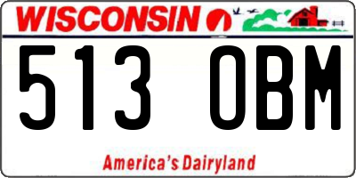 WI license plate 513OBM
