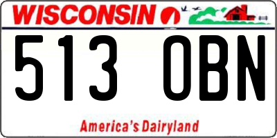 WI license plate 513OBN