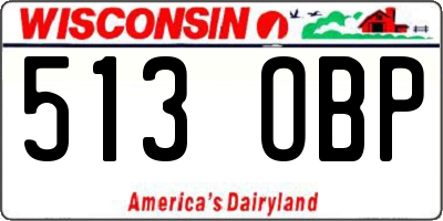 WI license plate 513OBP