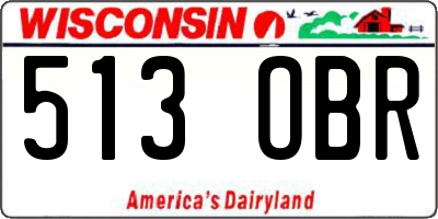 WI license plate 513OBR