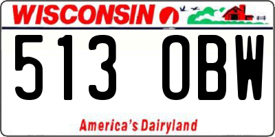 WI license plate 513OBW