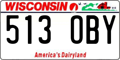 WI license plate 513OBY
