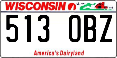 WI license plate 513OBZ