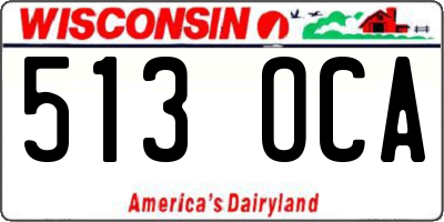 WI license plate 513OCA