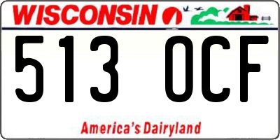 WI license plate 513OCF
