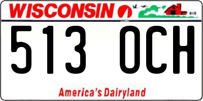 WI license plate 513OCH