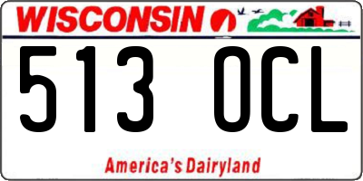 WI license plate 513OCL