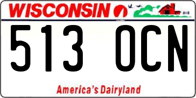 WI license plate 513OCN