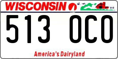 WI license plate 513OCO