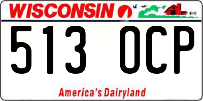 WI license plate 513OCP