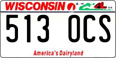 WI license plate 513OCS