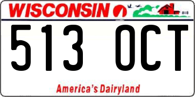 WI license plate 513OCT