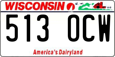 WI license plate 513OCW