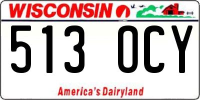 WI license plate 513OCY
