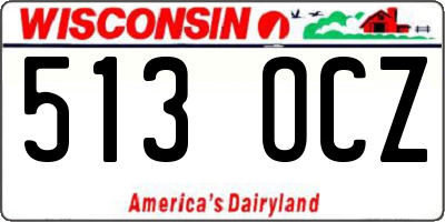 WI license plate 513OCZ