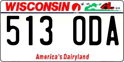 WI license plate 513ODA