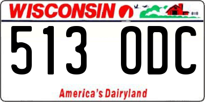 WI license plate 513ODC