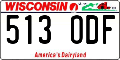 WI license plate 513ODF