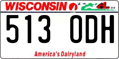 WI license plate 513ODH