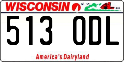 WI license plate 513ODL