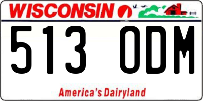 WI license plate 513ODM