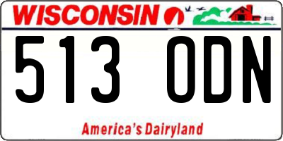 WI license plate 513ODN
