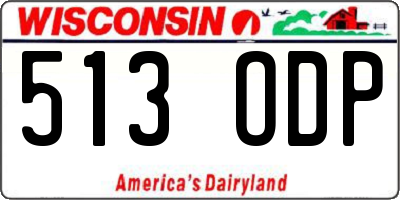 WI license plate 513ODP