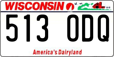 WI license plate 513ODQ