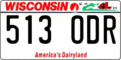 WI license plate 513ODR