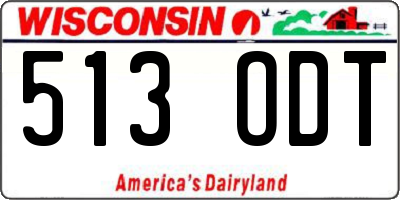 WI license plate 513ODT
