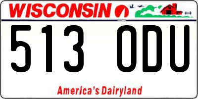 WI license plate 513ODU