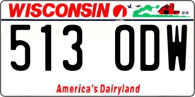 WI license plate 513ODW