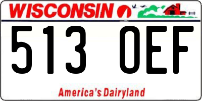 WI license plate 513OEF