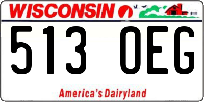 WI license plate 513OEG