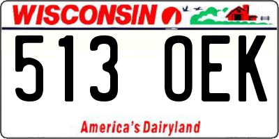WI license plate 513OEK