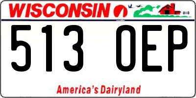 WI license plate 513OEP