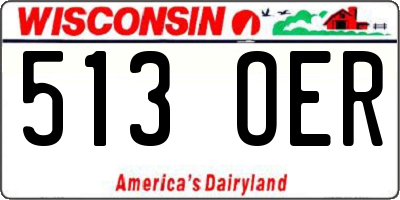 WI license plate 513OER