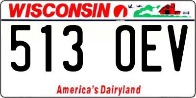 WI license plate 513OEV