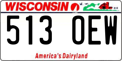 WI license plate 513OEW